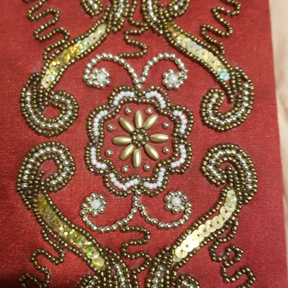 New Handcrafted Beaded/Sequin Lined Burgundy Journal - Picture 3 of 8